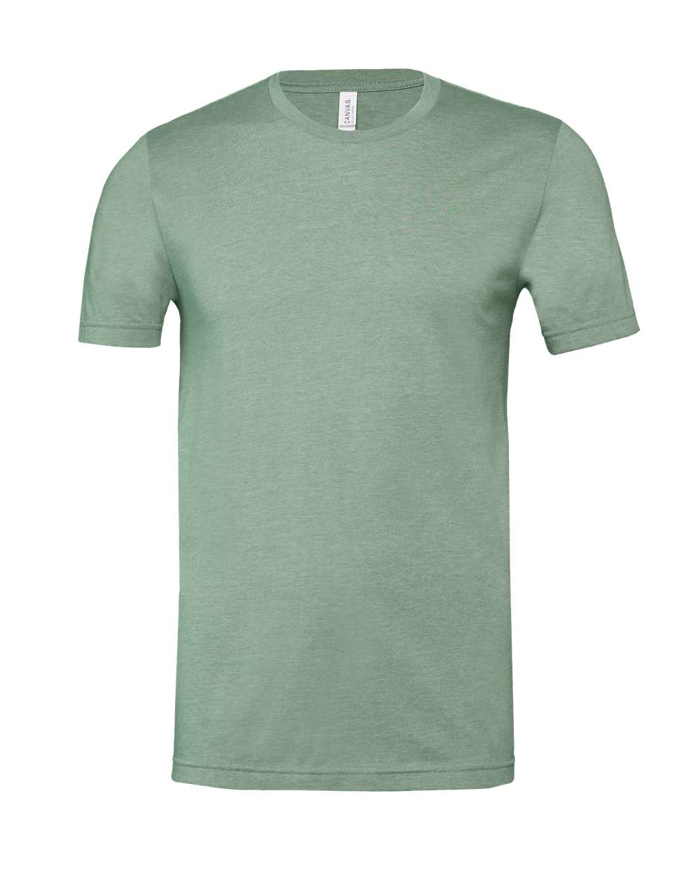 Front View of Heather Sage CVC Jersey Tee - 3001CVC