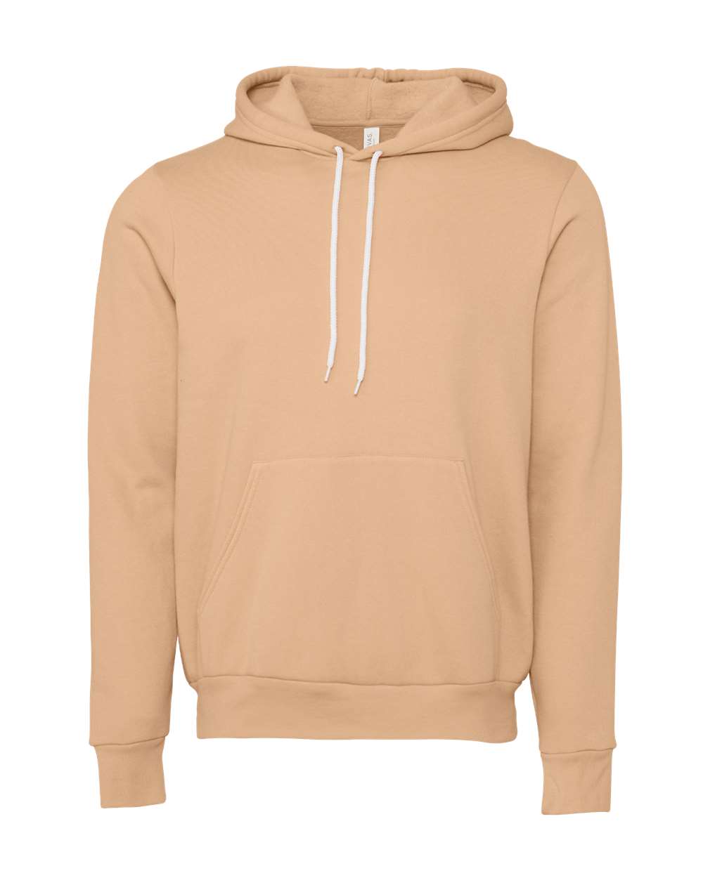 Front View of Heather Sand Dune Sponge Fleece Hoodie - 3719