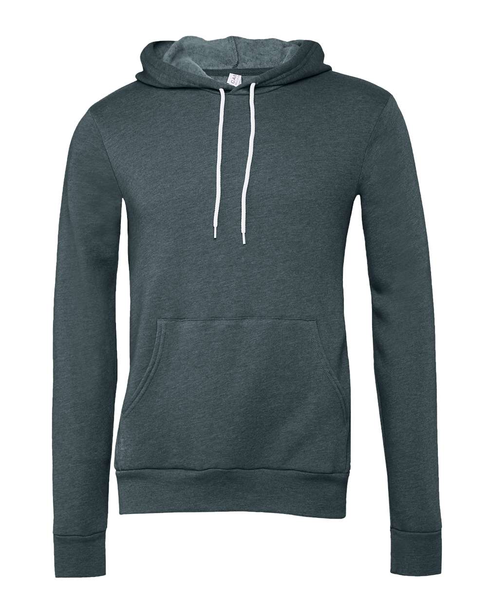 Front View of Heather Slate Sponge Fleece Hoodie - 3719