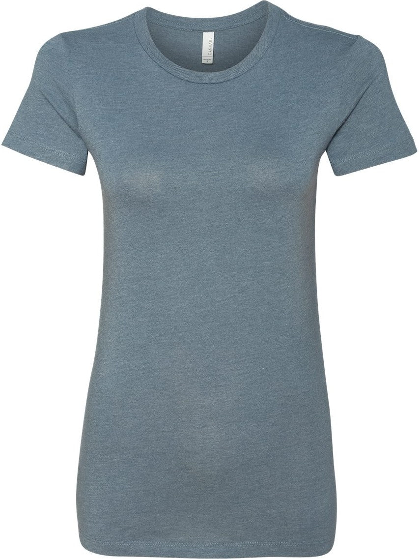 Front View of Heather Slate Women's Slim Fit Tee - 6004