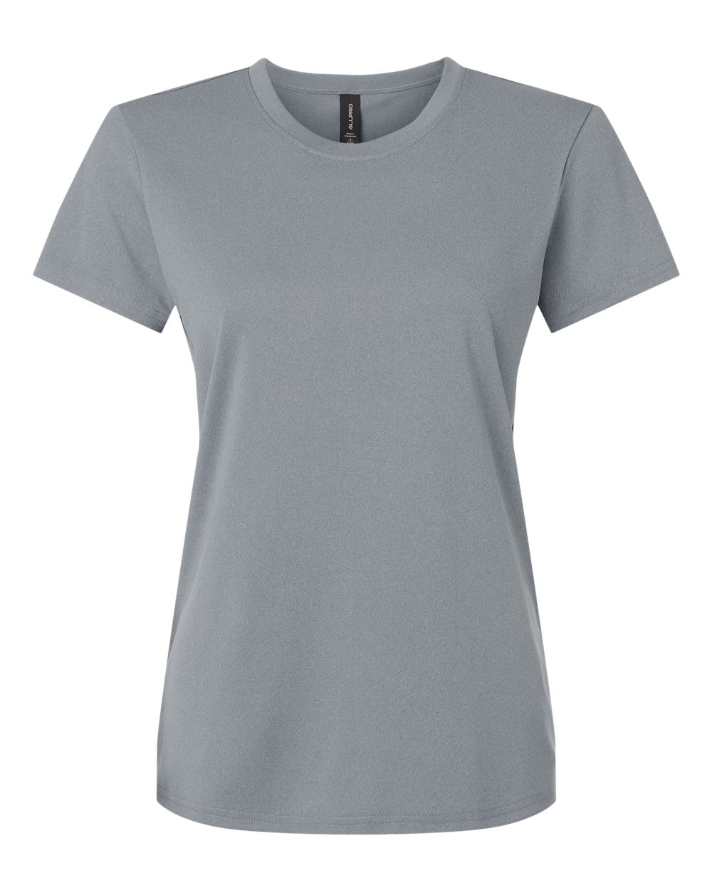 Front View of Heather Steel Pro-Lock Women's Performance T-Shirt - 48000L