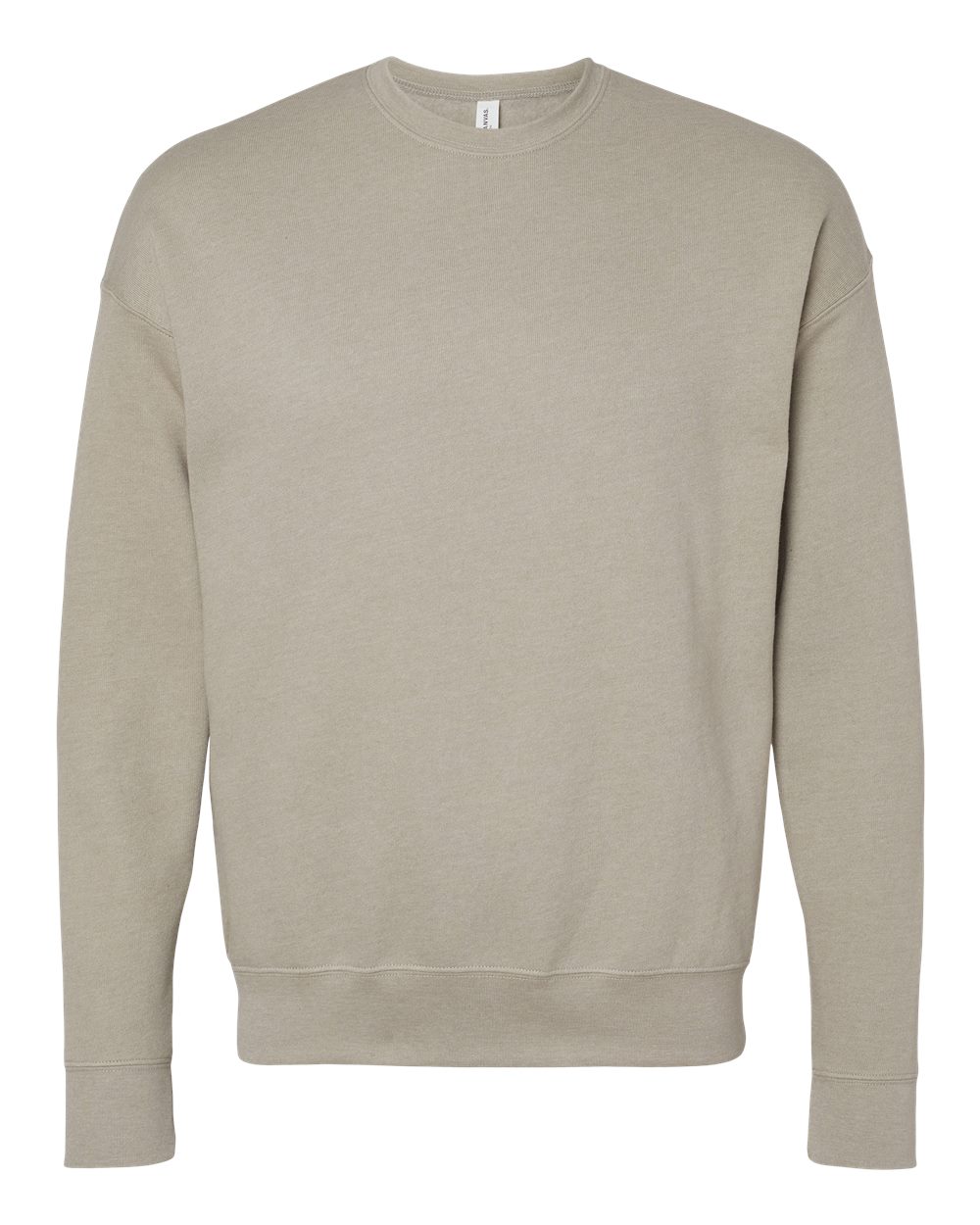Front View of Heather Stone Sponge Fleece Drop Shoulder Crewneck Sweatshirt - 3945