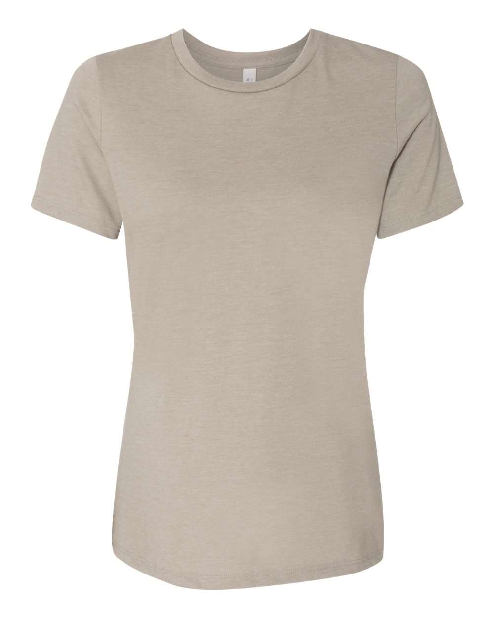 Front View of Heather Stone Women’s Relaxed Fit Heather CVC Tee - 6400CVC