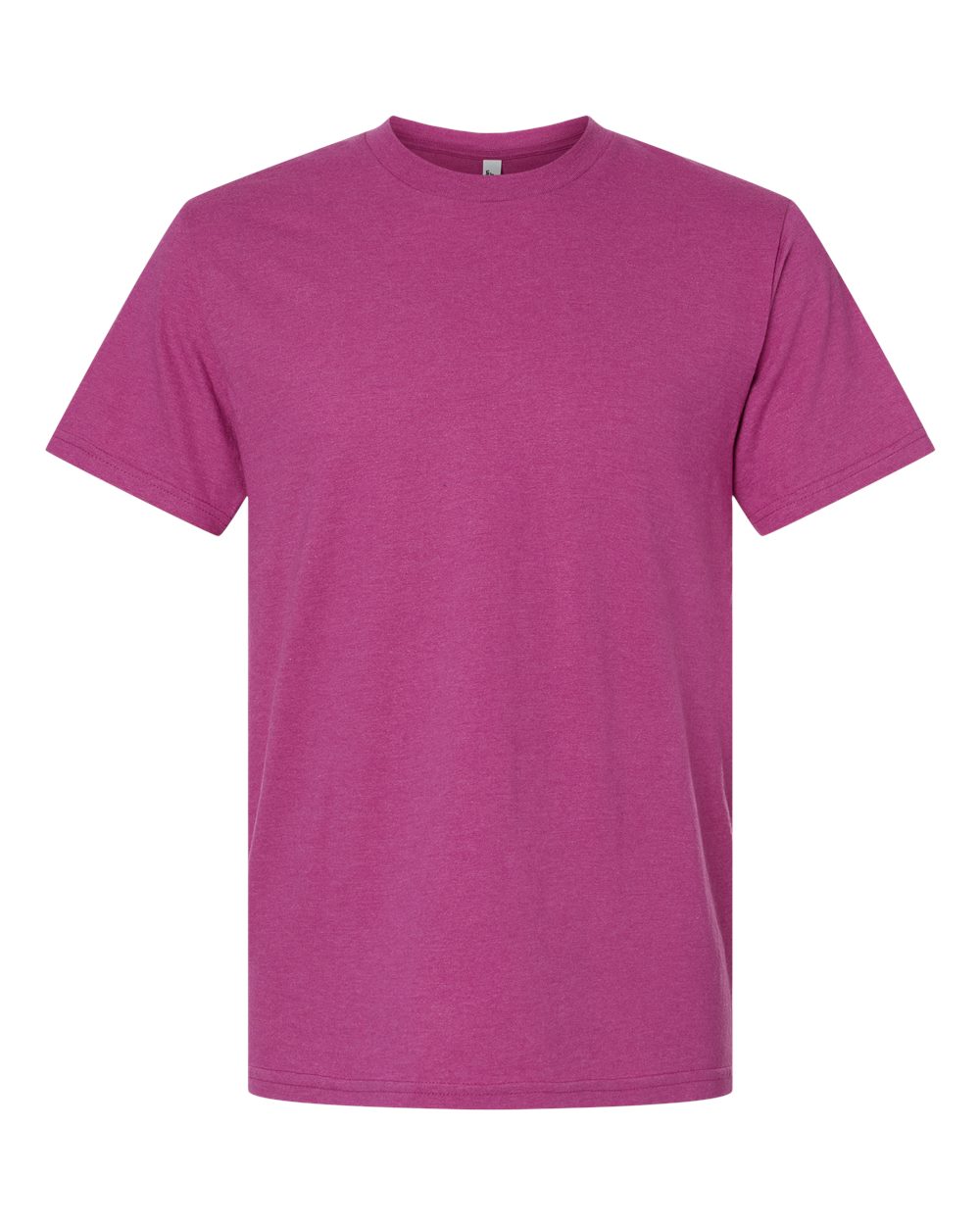 Front View of Heather Super Pink CVC Tee - 2001CVC