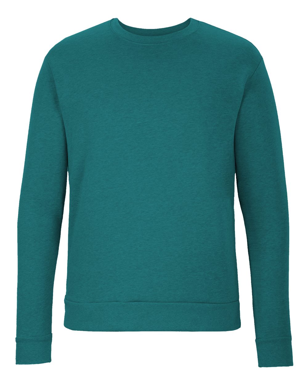 Front View of Heather Teal Malibu Crewneck Sweatshirt - 9002