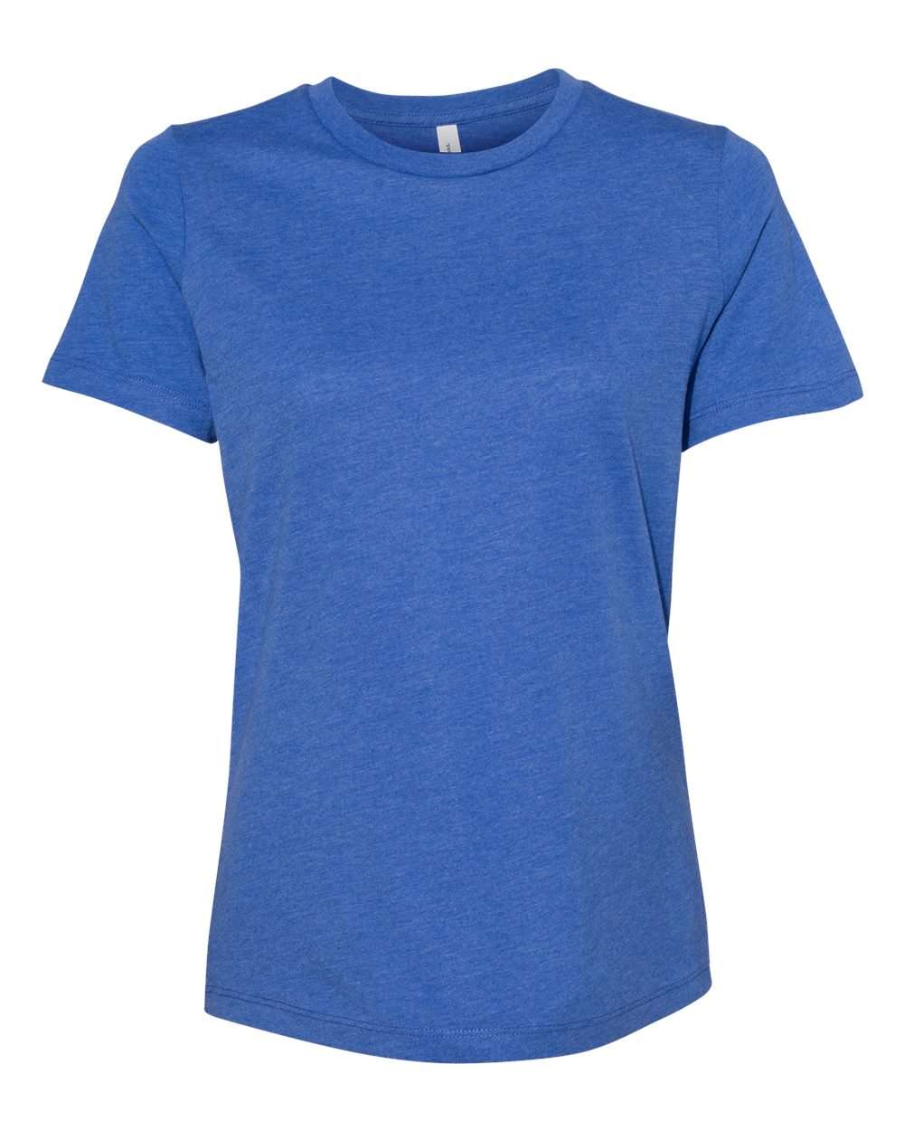 Front View of Heather True Royal Women’s Relaxed Fit Heather CVC Tee - 6400CVC