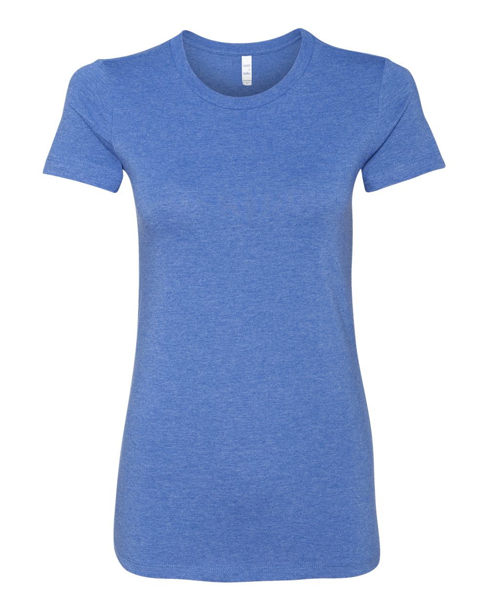 Front View of Heather True Royal Women's Slim Fit Tee - 6004