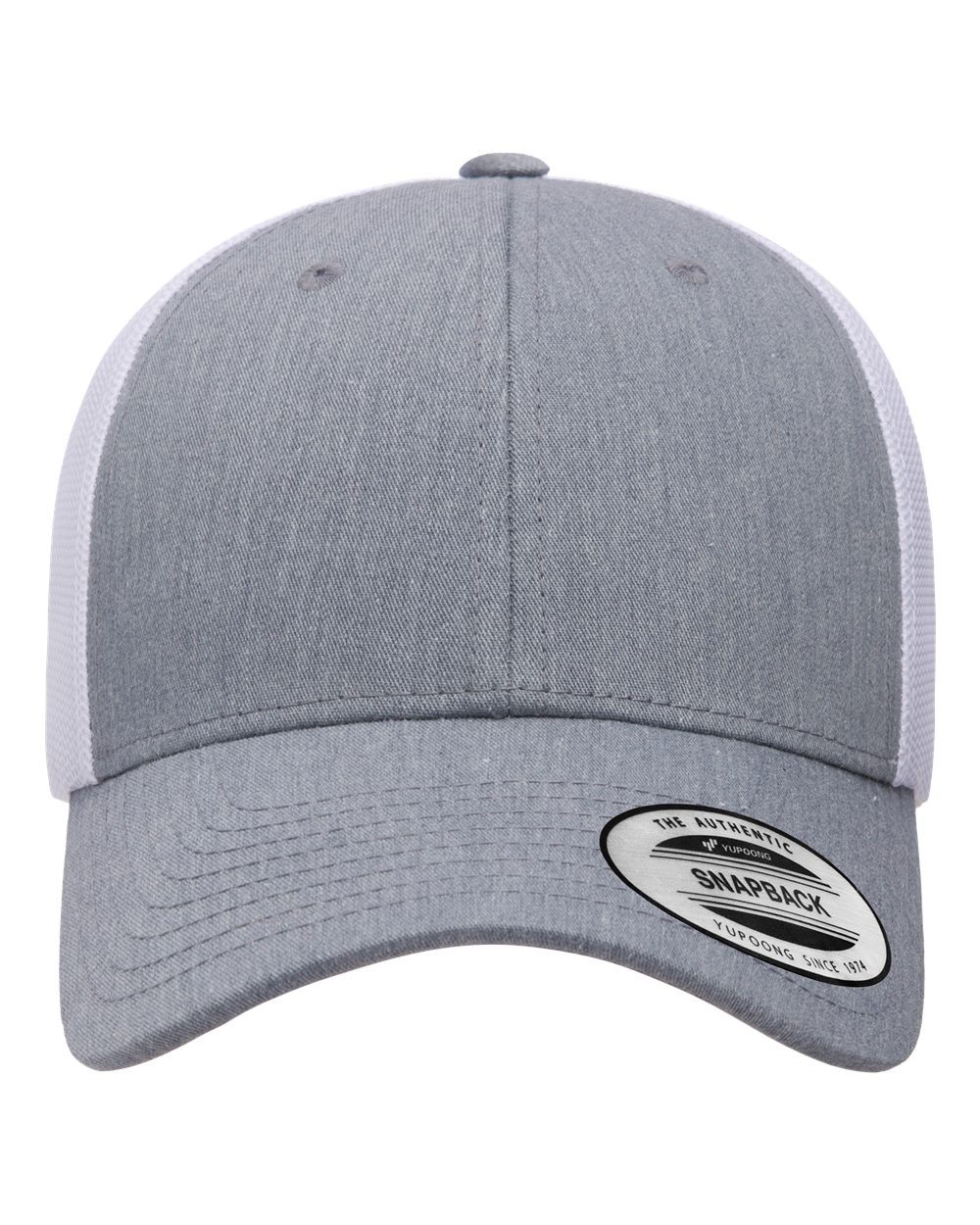 Front View of Heather/ White Elite Cap - 6601