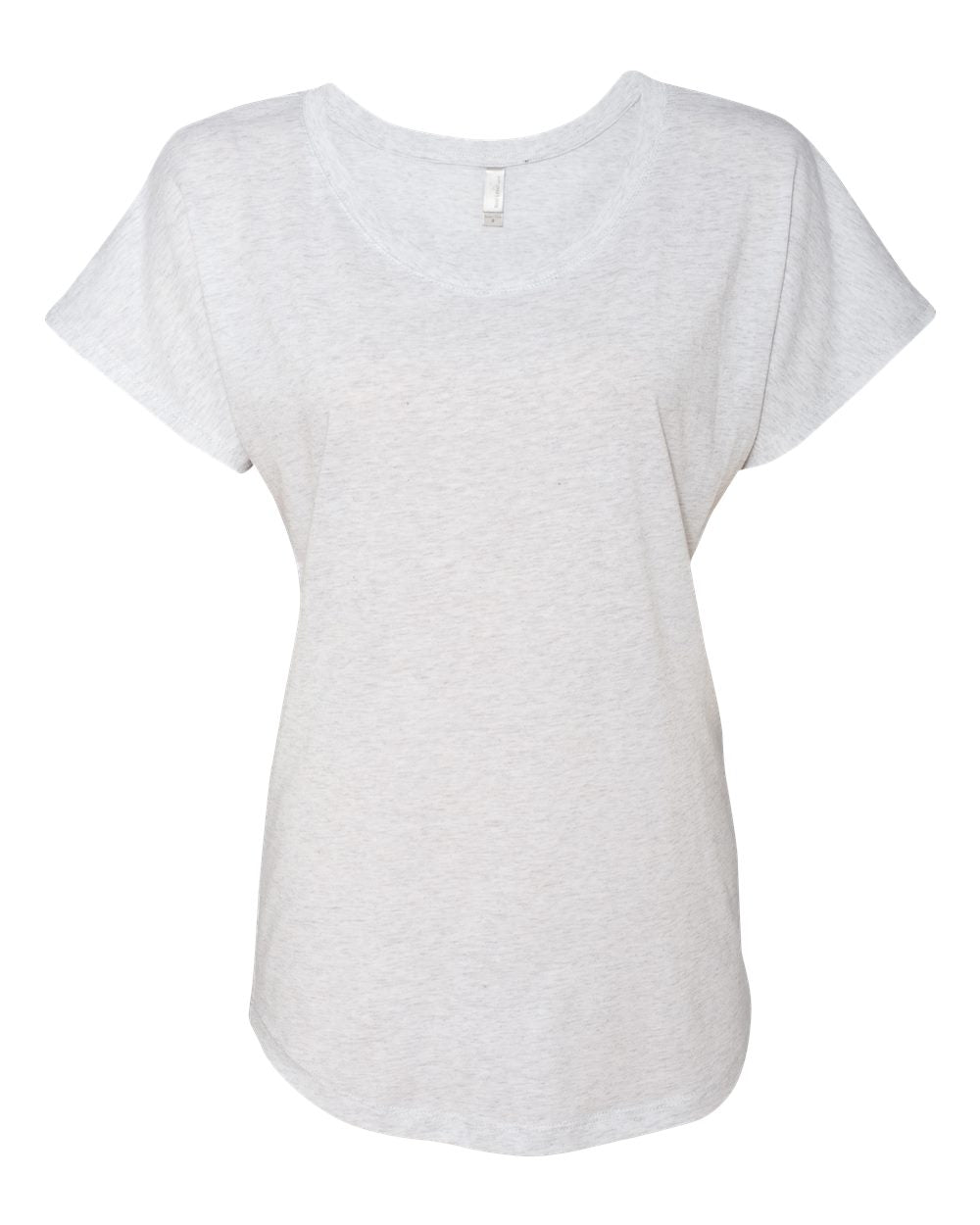 Front View of Heather White Women’s Triblend Dolman T-Shirt - 6760