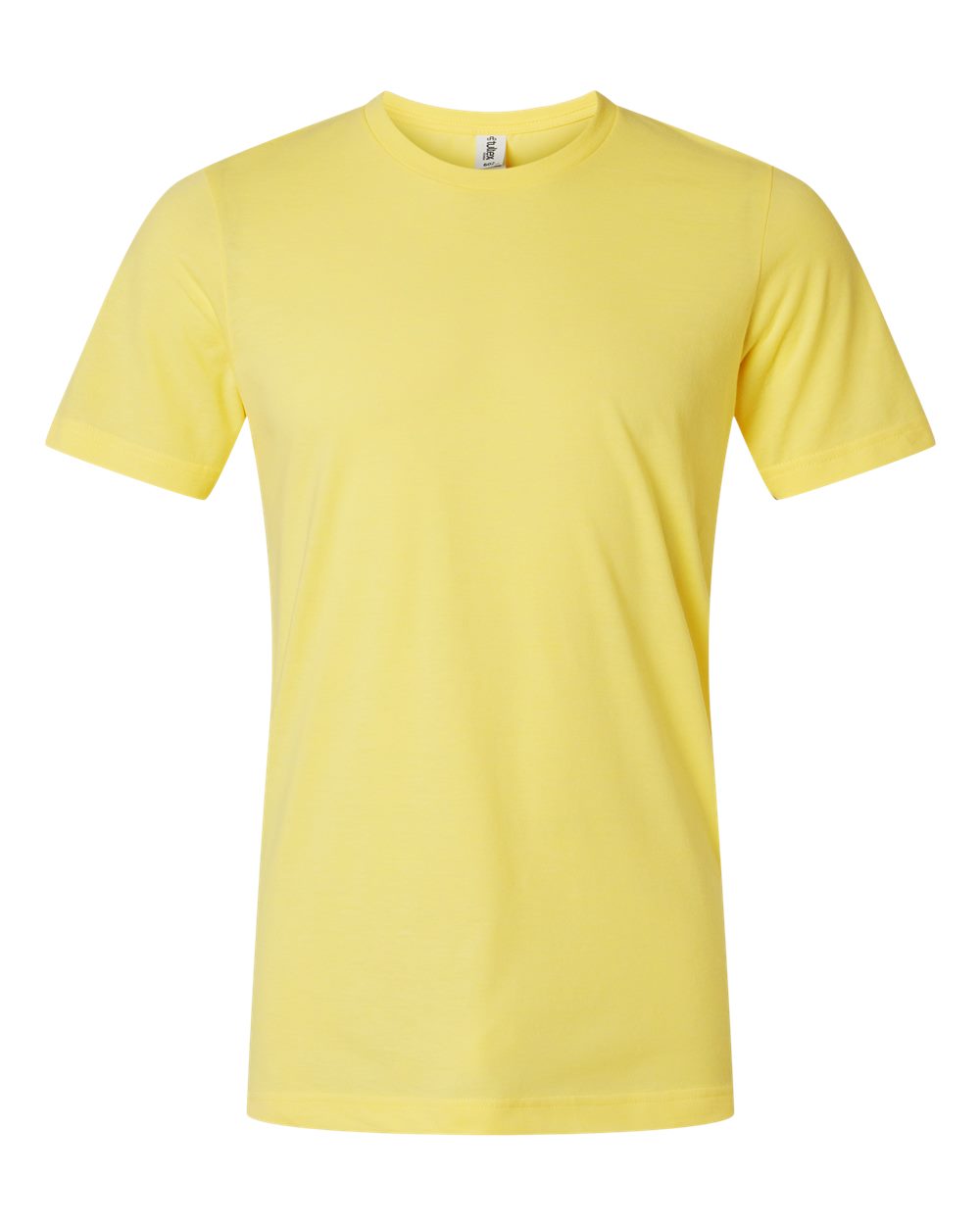 Front View of Heather Yellow Combed CVC T-Shirt - 602CVC