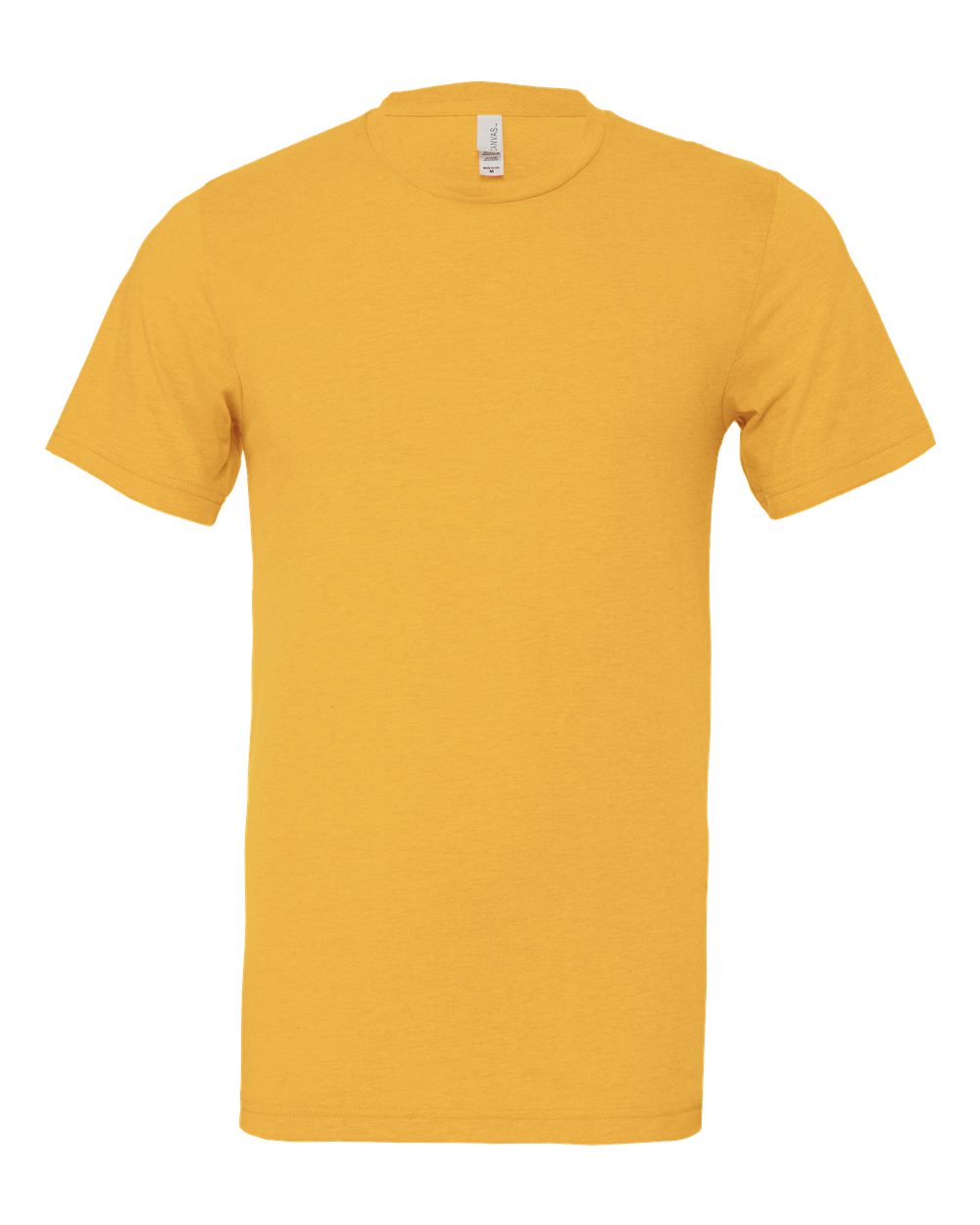 Front View of Heather Yellow Gold CVC Jersey Tee - 3001CVC