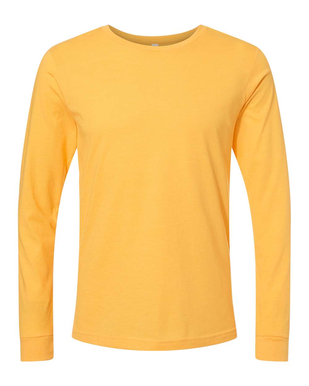 Front View of Heather Yellow Gold Heather CVC Long Sleeve Tee - 3501CVC