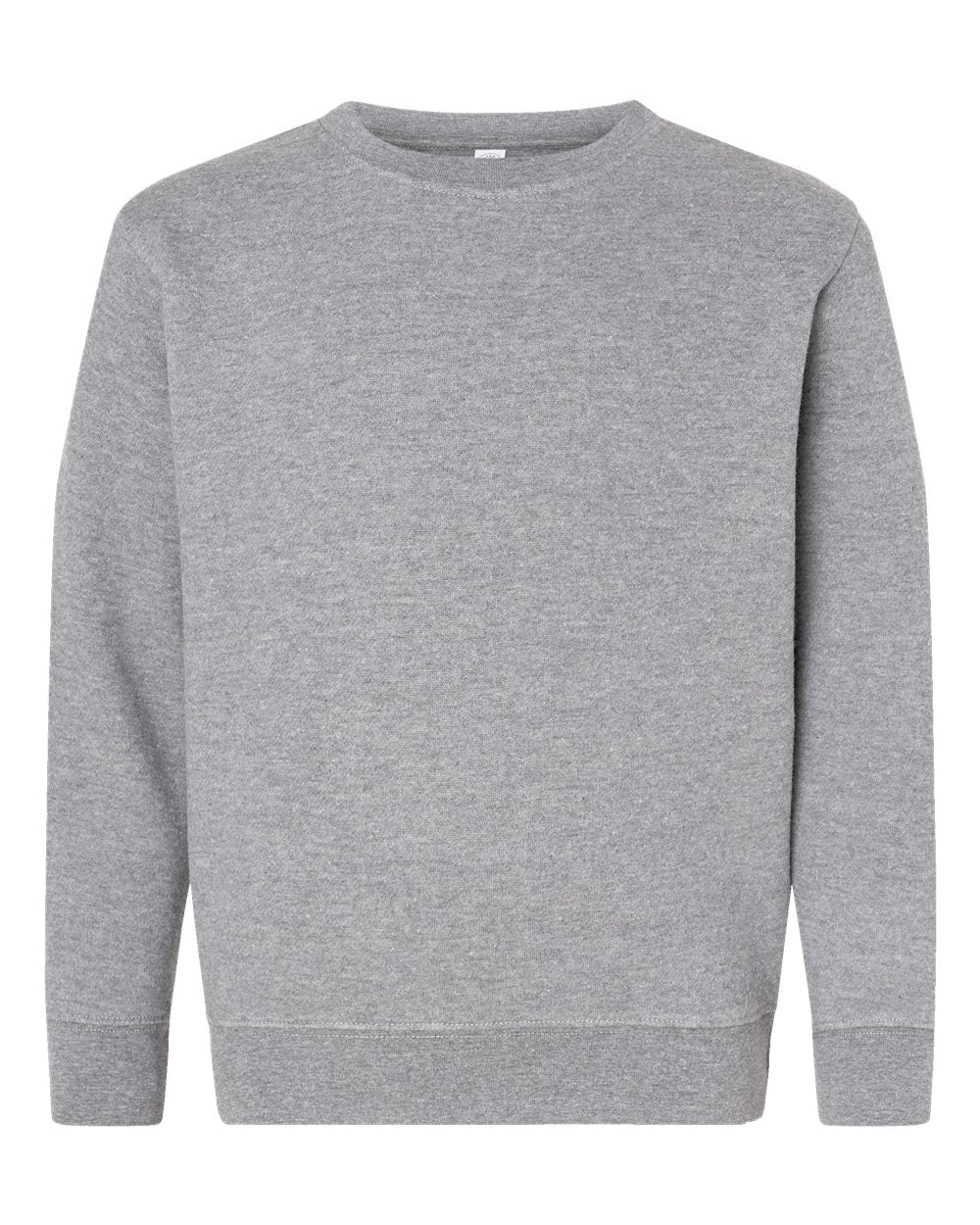 Front View of Heather Youth Elevated Fleece Crewneck Sweatshirt - 2225