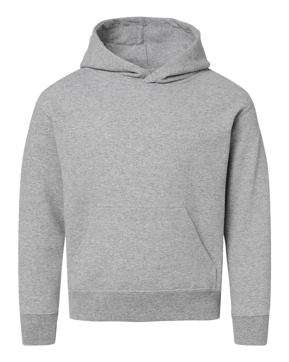 Front View of Heather Youth Fleece Hoodie - 2296