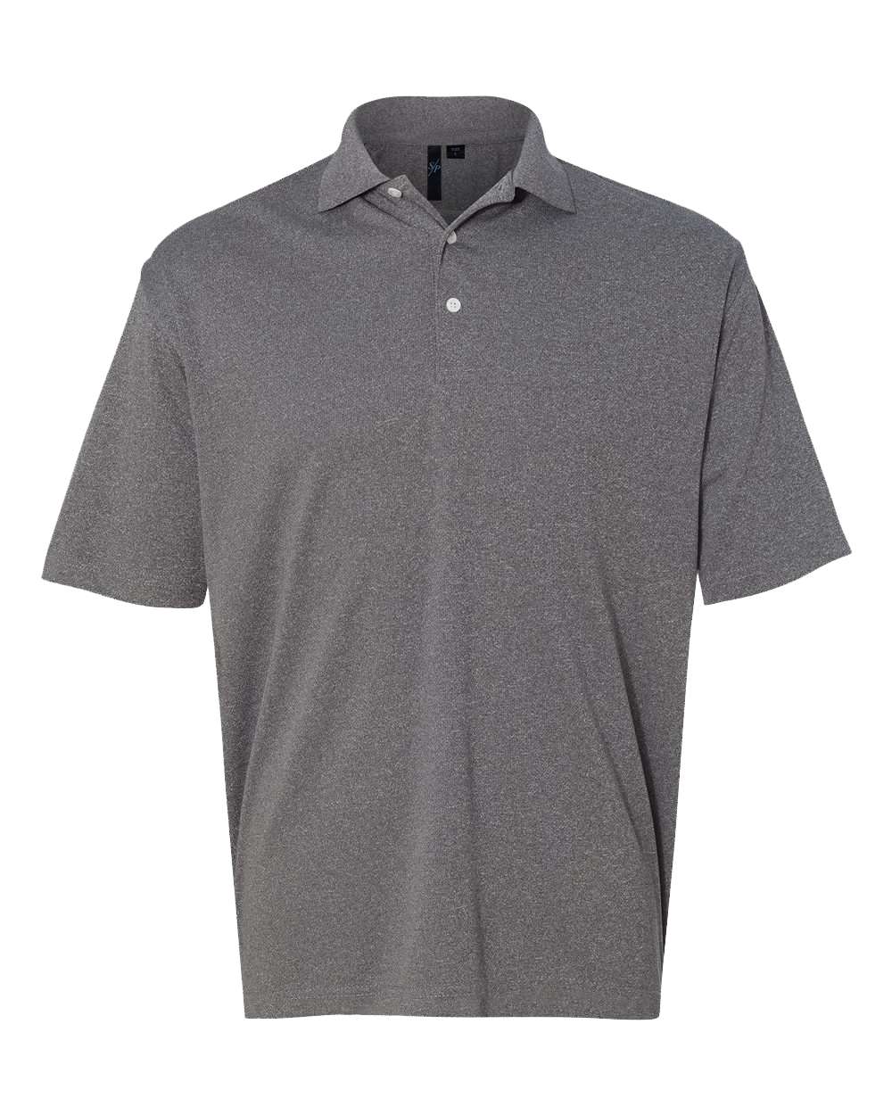 Front View of Heathered Grey Moisture Free Mesh Polo - 0469