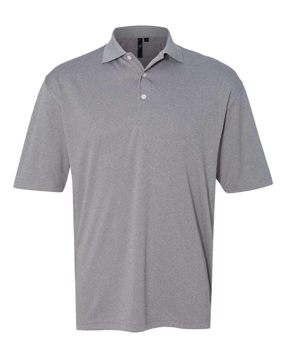 Front View of Heathered Steel Moisture Free Mesh Polo - 0469