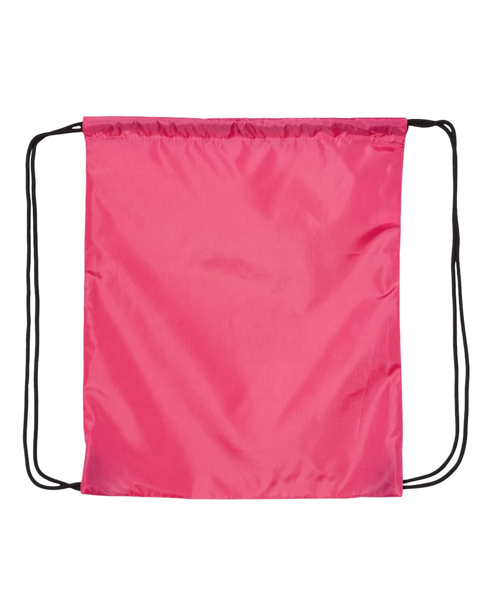 Front View of Hot Pink Drawstring Backpack - 8893