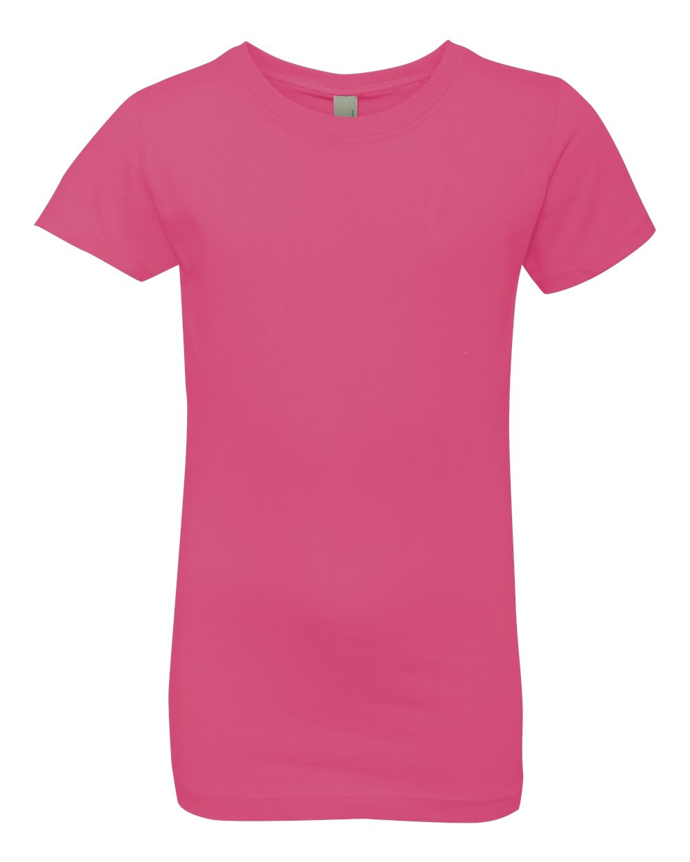 Front View of Hot Pink Girls’ Cotton Princess T-Shirt - 3710