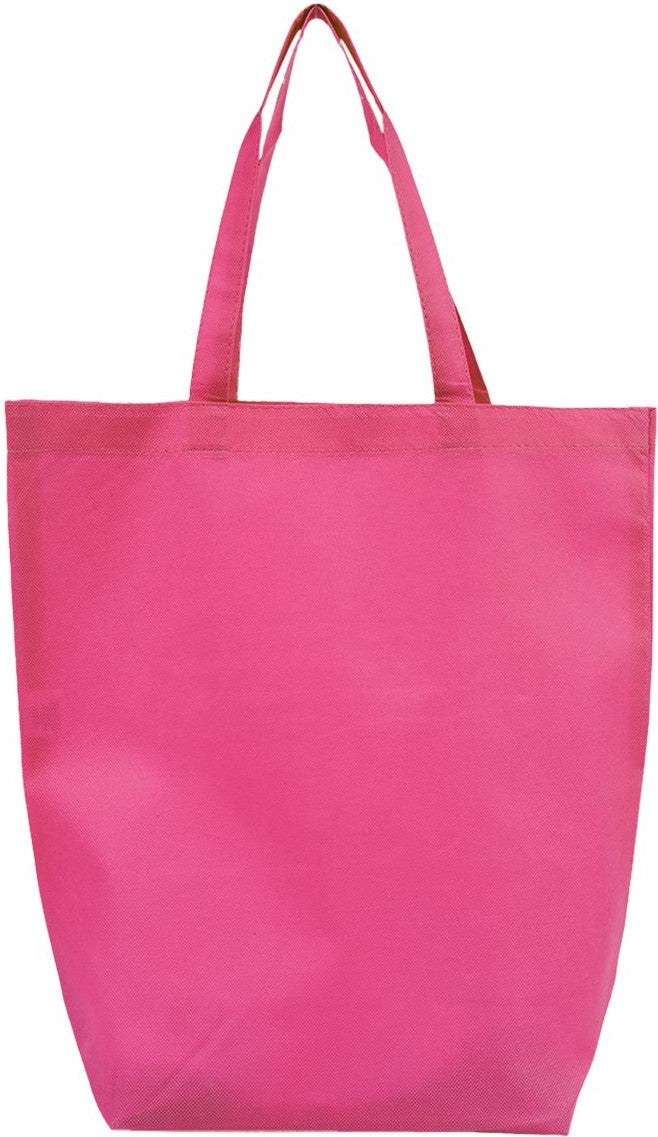 Front View of Hot Pink Non-Woven Gusset Bottom Tote - Q1251