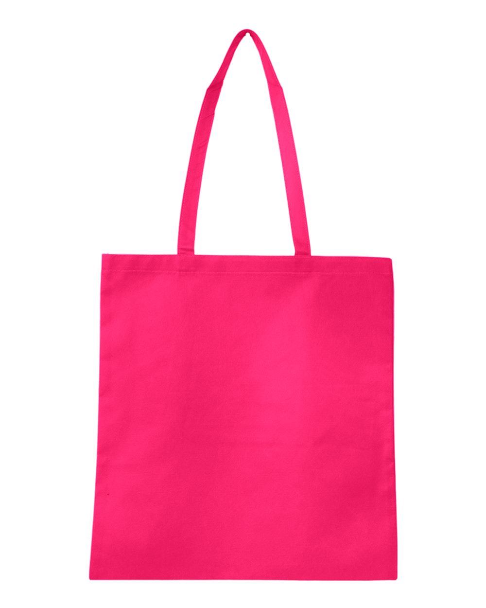 Front View of Hot Pink Non-Woven Tote Bag - Q126300
