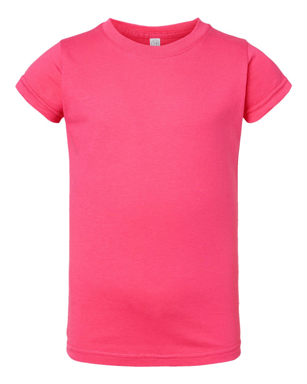 Front View of Hot Pink Toddler Girls Fine Jersey Tee - 3316