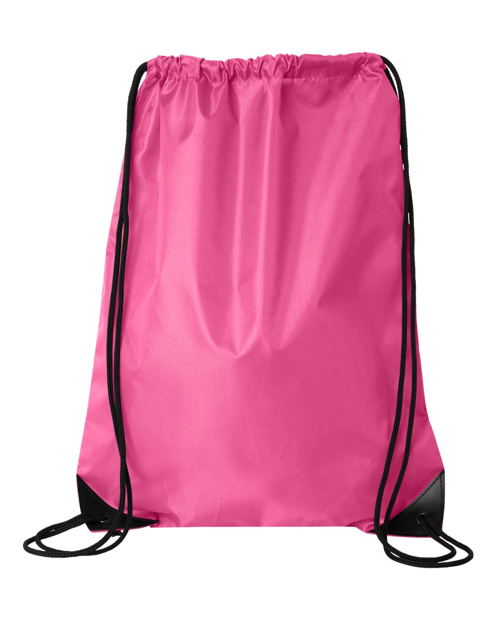 Front View of Hot Pink Value Drawstring Backpack - 8886