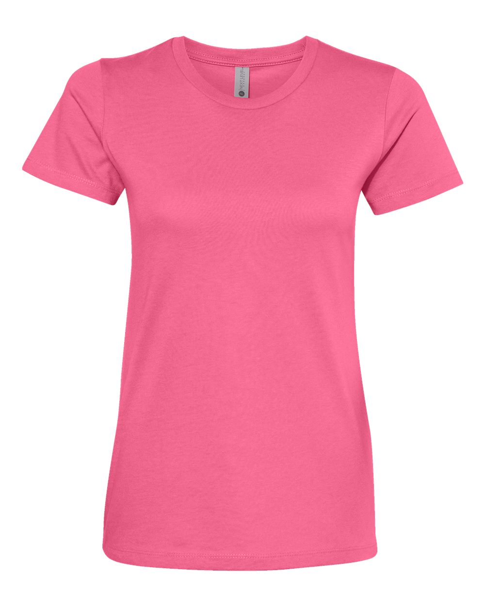 Front View of Hot Pink Women’s Cotton T-Shirt - 3900