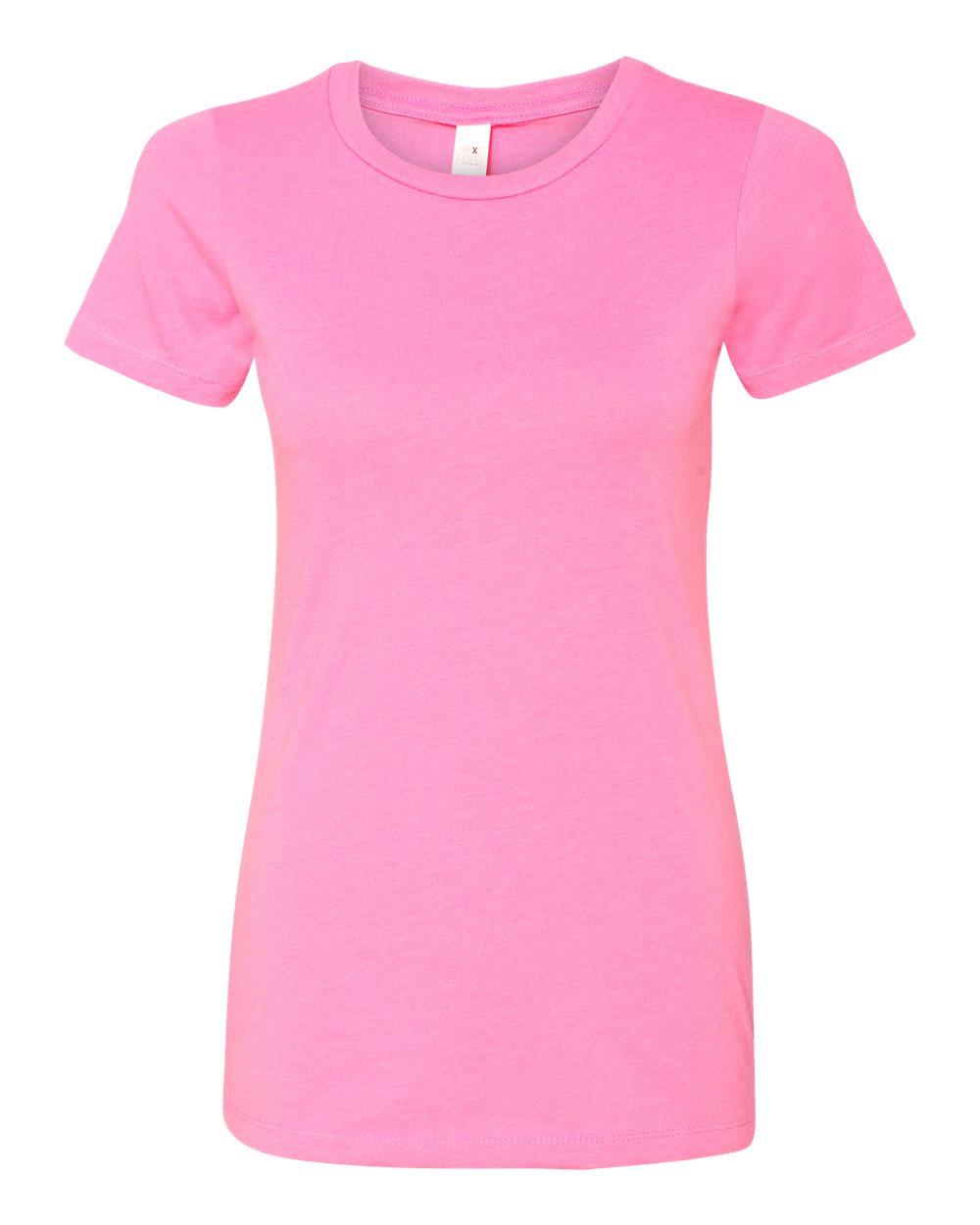 Front View of Hot Pink Women’s CVC T-Shirt - 6610