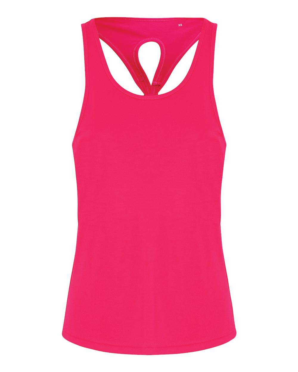 Front View of Hot Pink Women's Knot Back Venus Tank - TD042