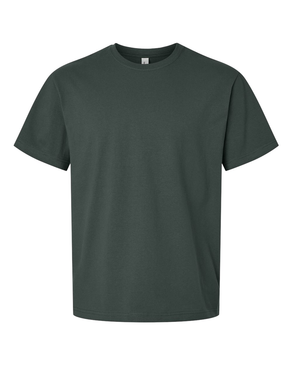 Front View of Hunter Green 7.5 oz Heavyweight Tee - 4610