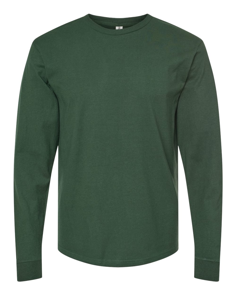 Front View of Hunter Green Heavyweight Jersey Long Sleeve T-Shirt - 291