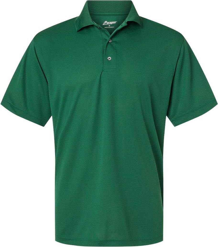 Front View of Hunter Green Saratoga Performance Mini Mesh Polo - 100