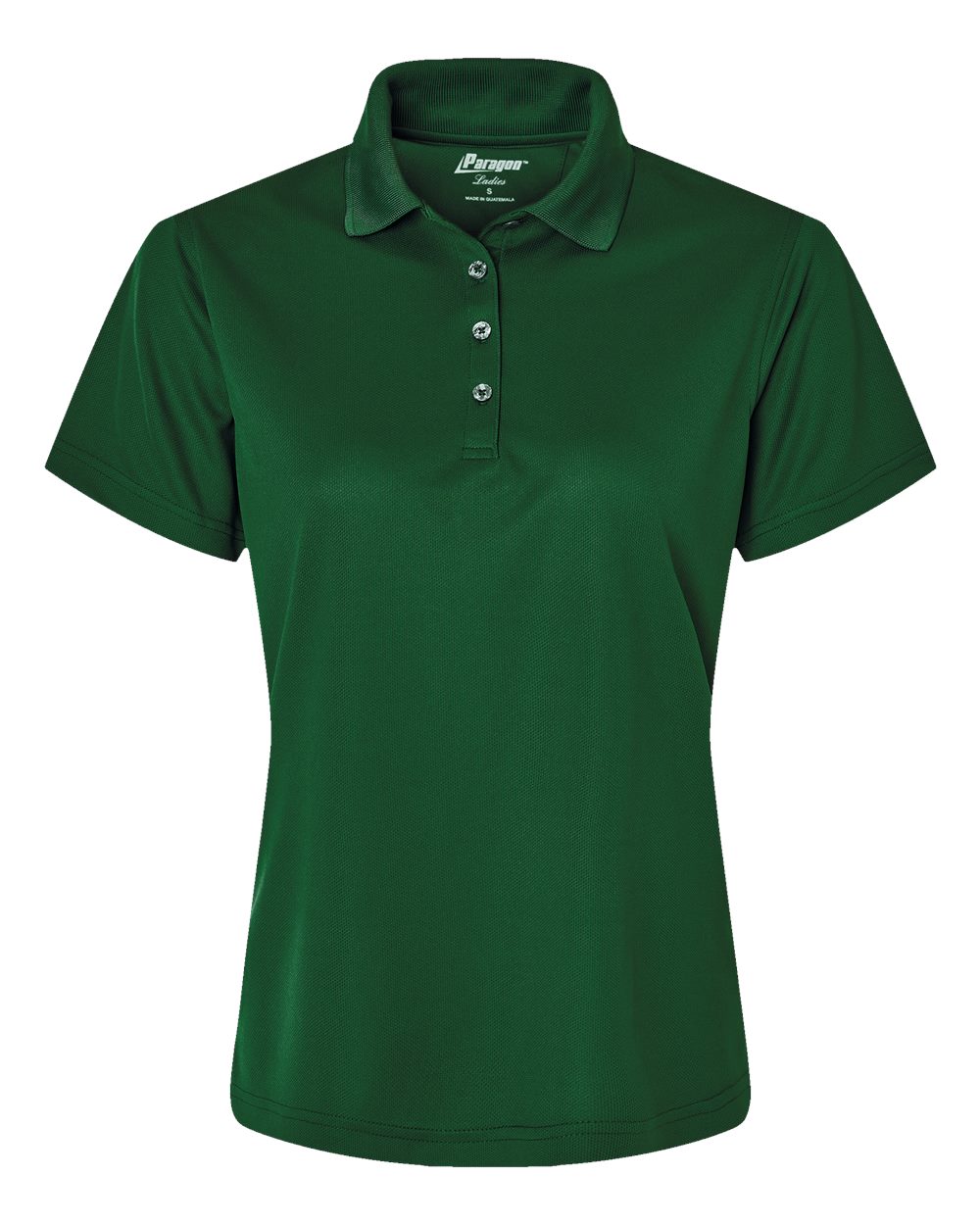 Front View of Hunter Green Women's Saratoga Performance Mini Mesh Polo - 104