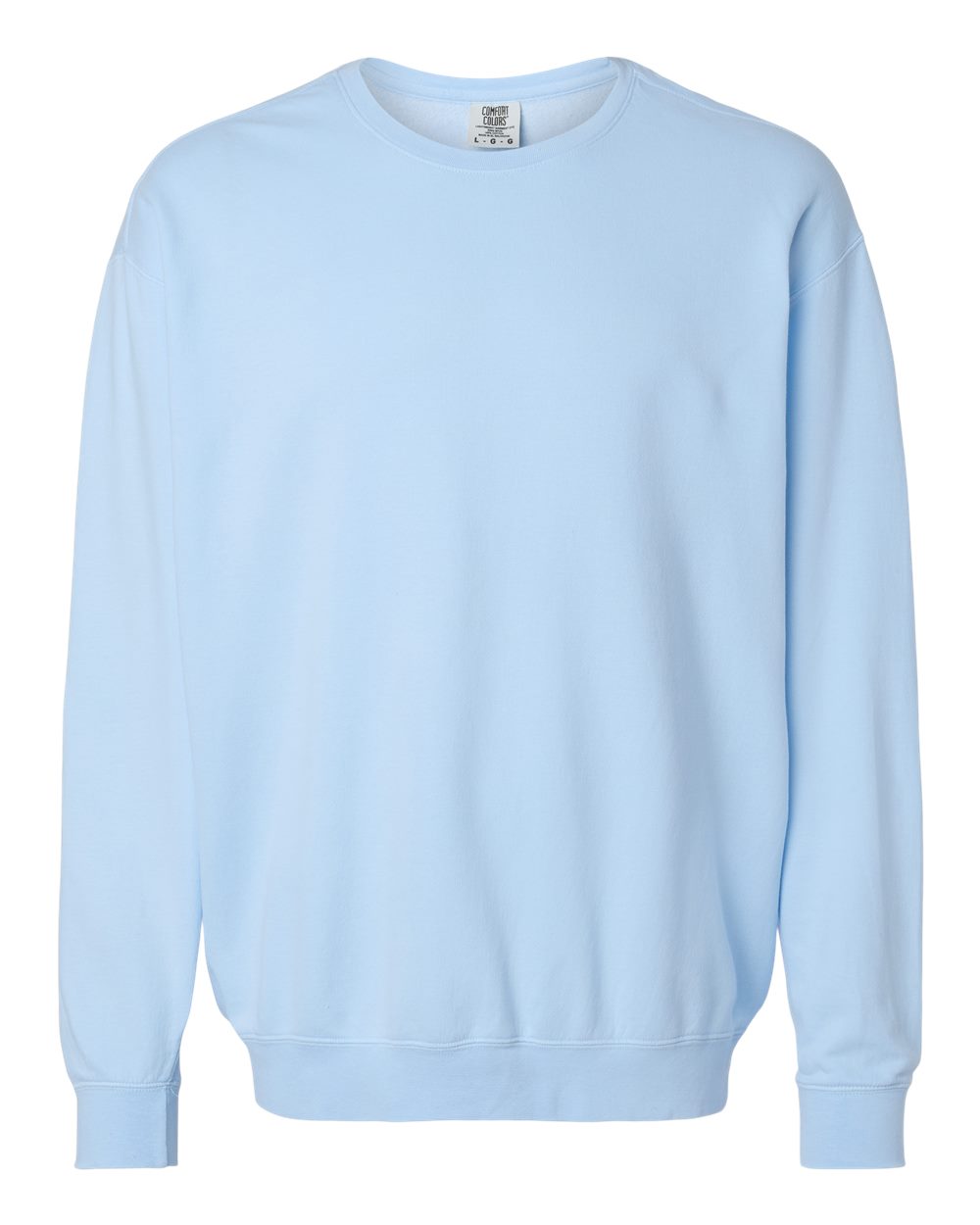 Front View of Hydrangea Garment-Dyed Lightweight Fleece Crewneck Sweatshirt - 1466