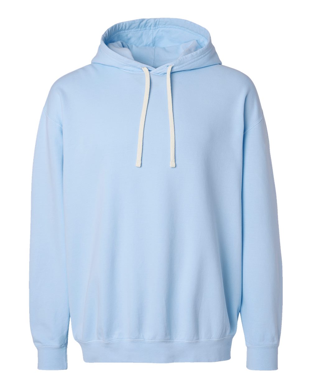 Front View of Hydrangea Garment-Dyed Lightweight Fleece Hooded Sweatshirt - 1467