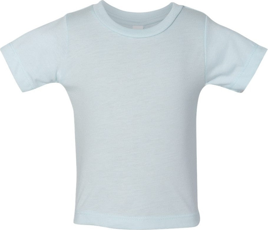 Front View of Ice Blue Triblend Infant Triblend Tee - 3413B