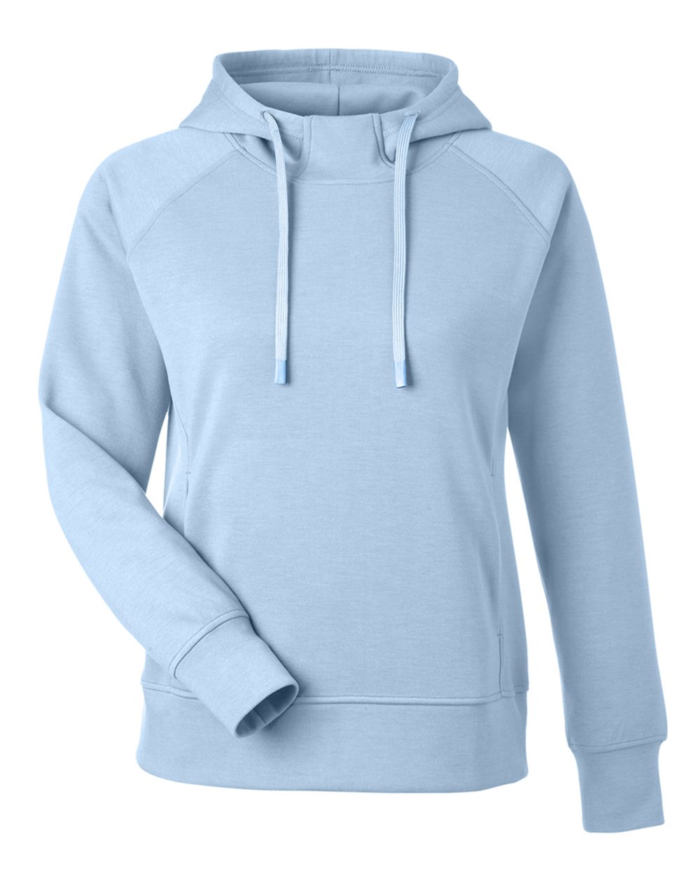 Front View of Ice Blue Women's Apex Fleece Hooded Sweatshirt - 8753