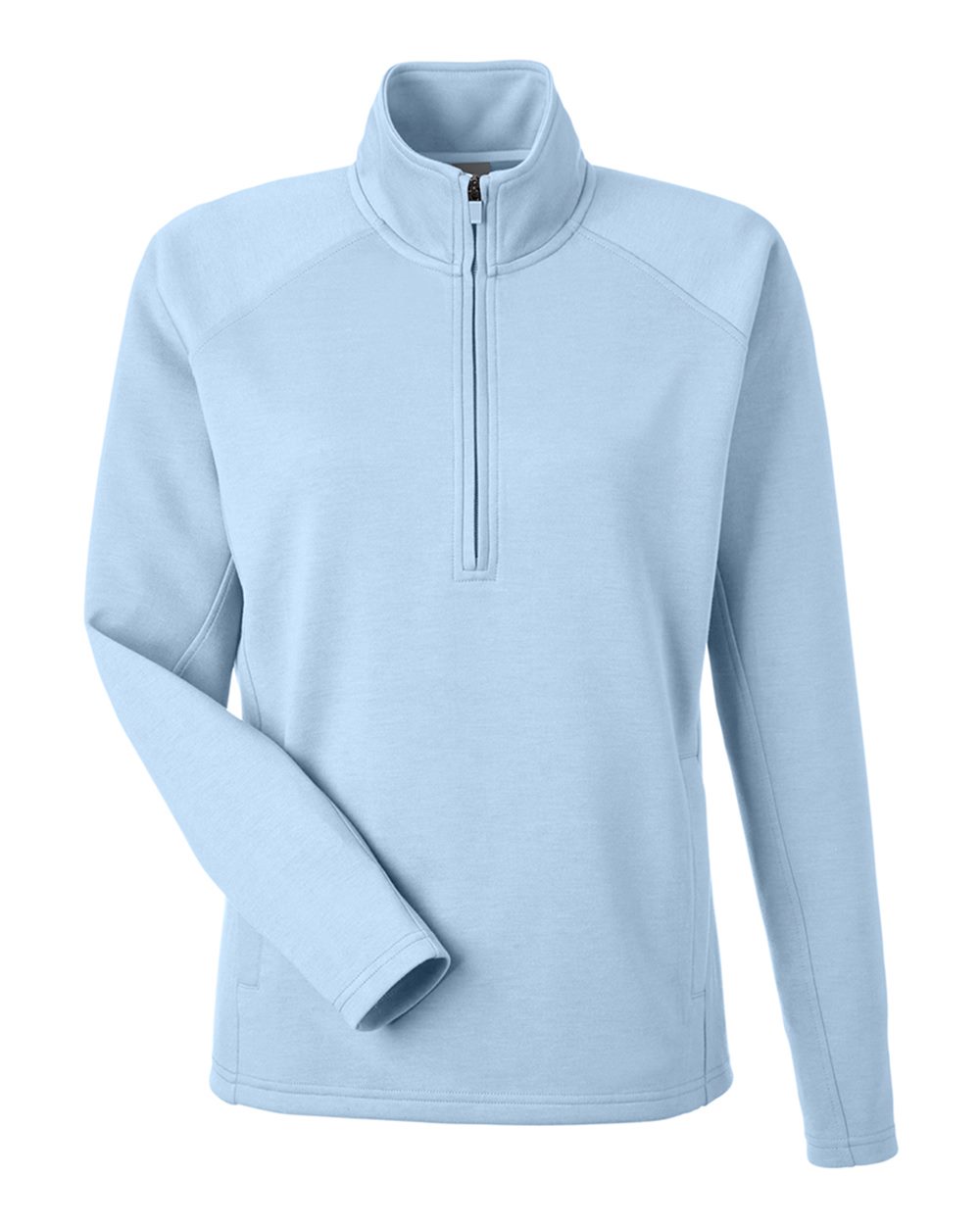 Front View of Ice Blue Women's Apex Fleece Quarter-Zip Pullover - 8754
