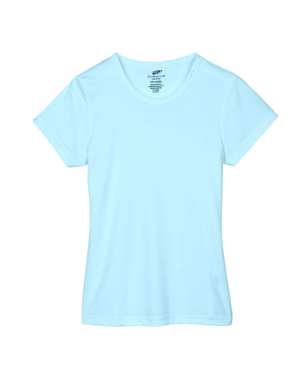 Front View of Ice Blue Women's Cool & Dry Sport Performance Interlock T-shirt - 8420L