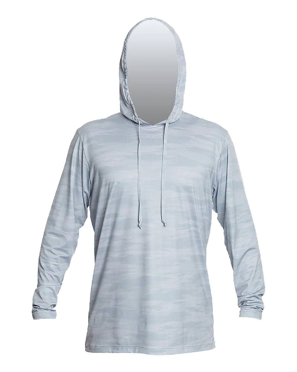 Front View of Ice Camo Low Pro Tech Hooded Long Sleeve T-Shirt - MVLPRH8