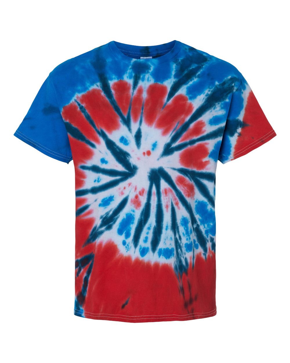 Front View of Independence Multi-Color Tie-Dyed T-Shirt - 1000