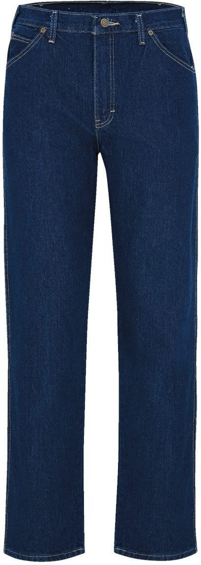 Front View of Indigo Blue - 37 Unhemmed 5-Pocket Jeans - Odd Sizes - 1329ODD