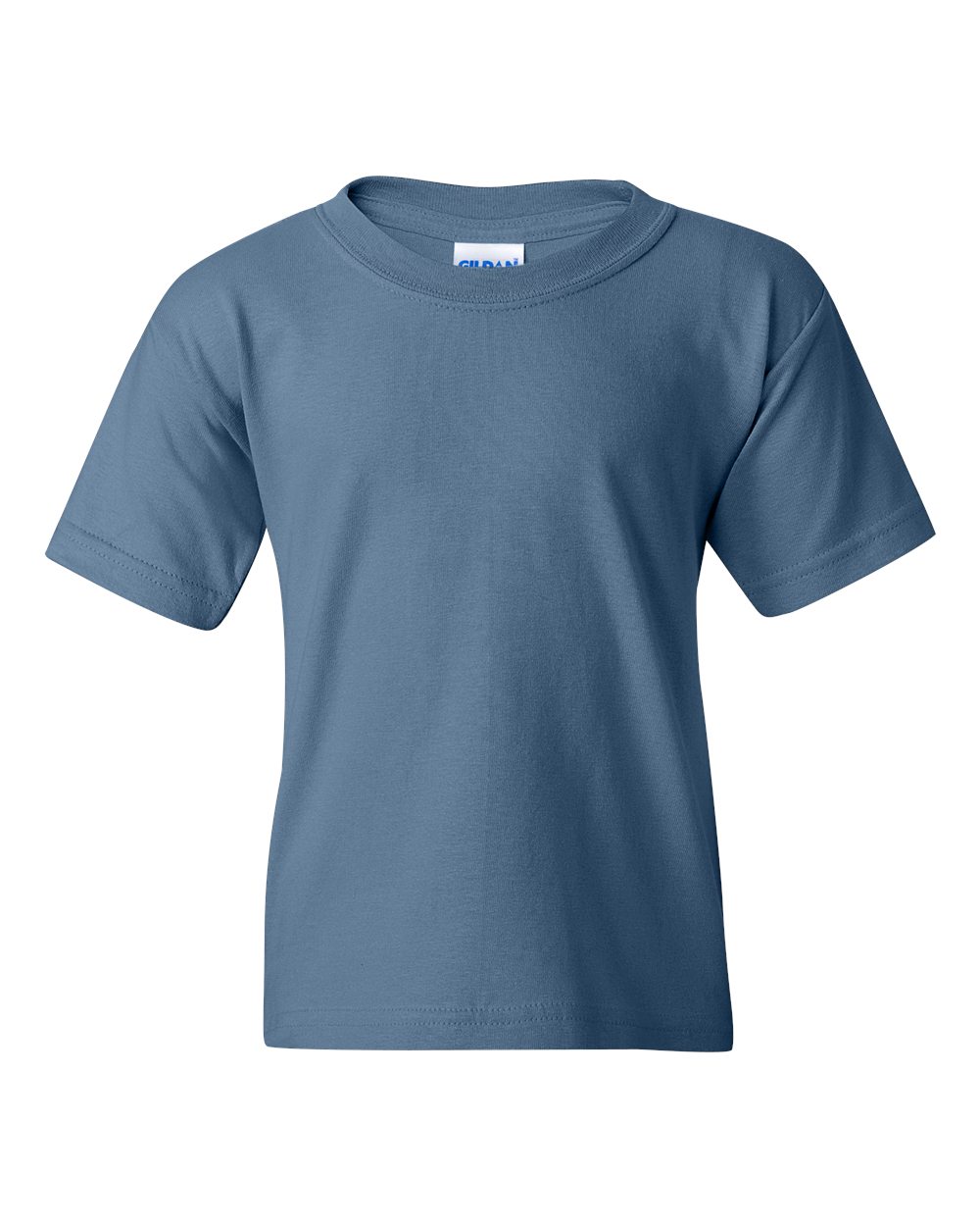 Front View of Indigo Blue Heavy Cotton™ Youth T-Shirt - 5000B