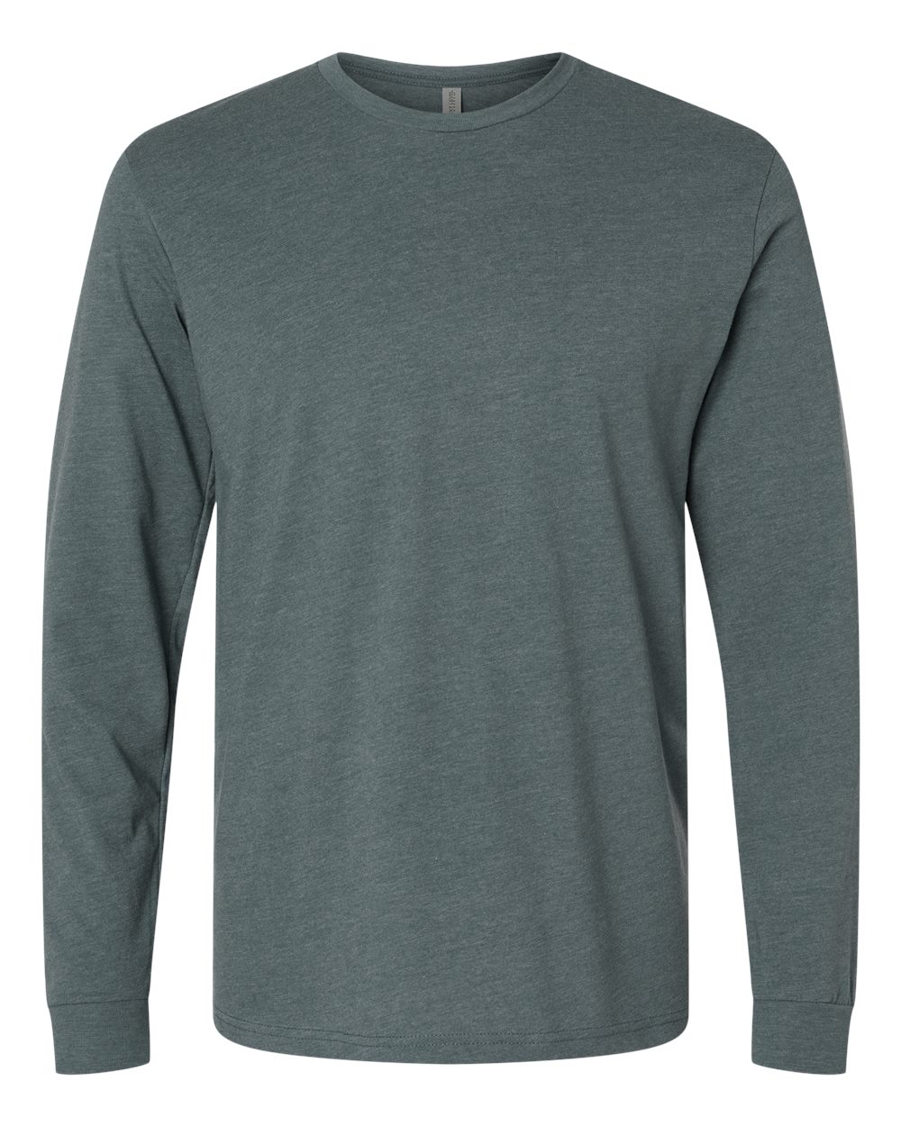 Front View of Indigo CVC Long Sleeve T-Shirt - 6211