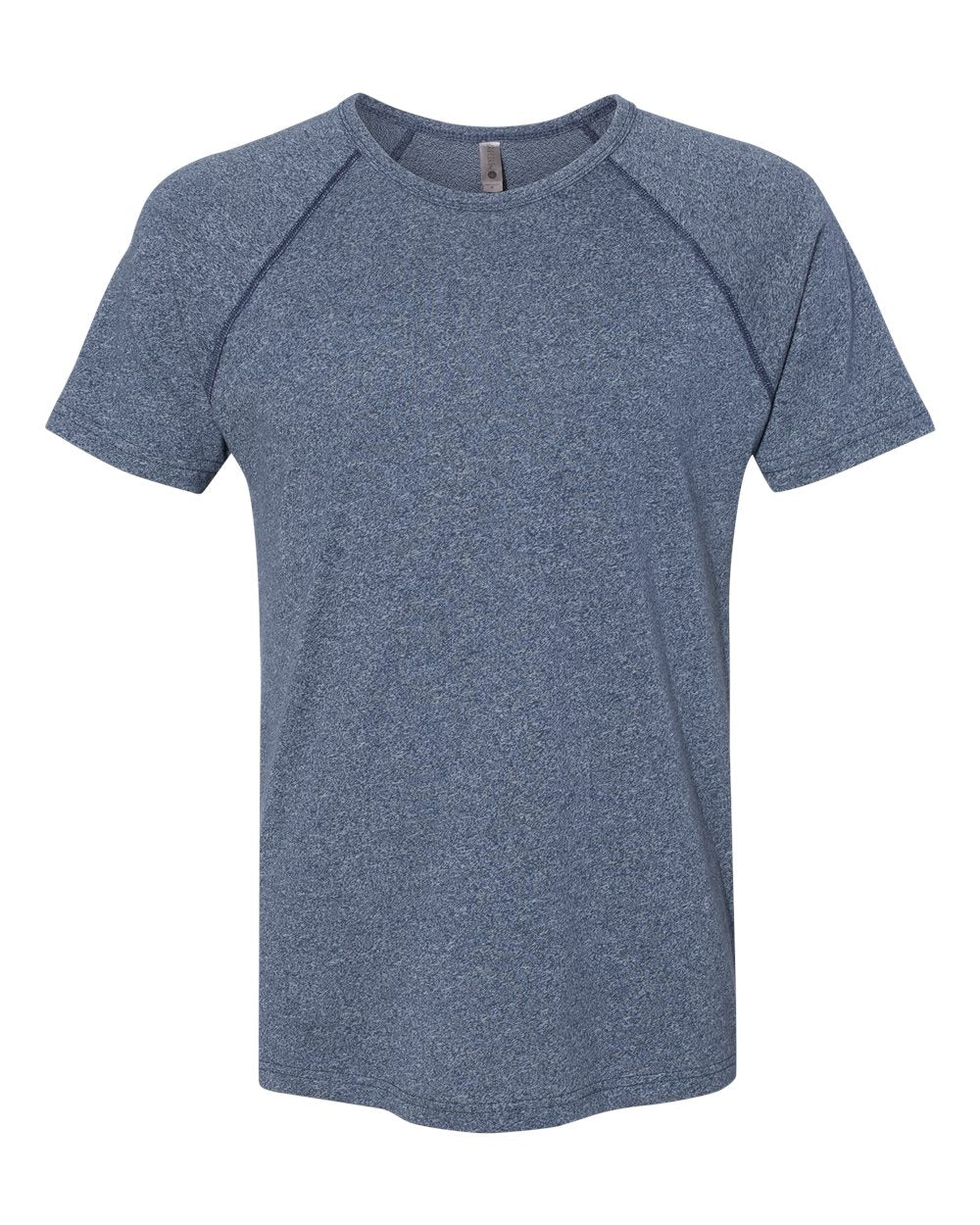 Front View of Indigo Mock Twist Raglan T-Shirt - 2050