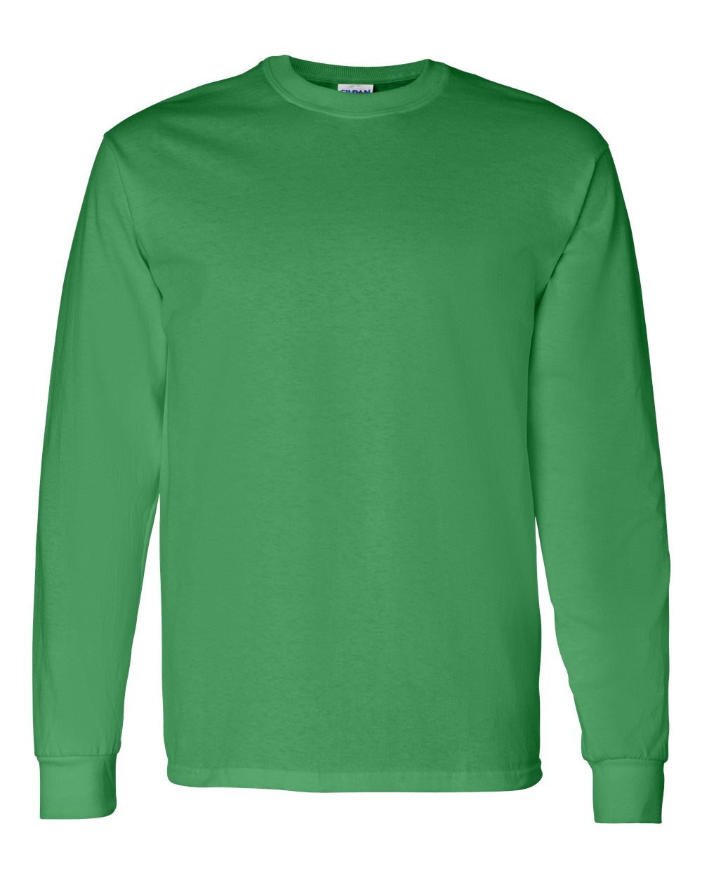 Front View of Irish Green Heavy Cotton™ Long Sleeve T-Shirt - 5400