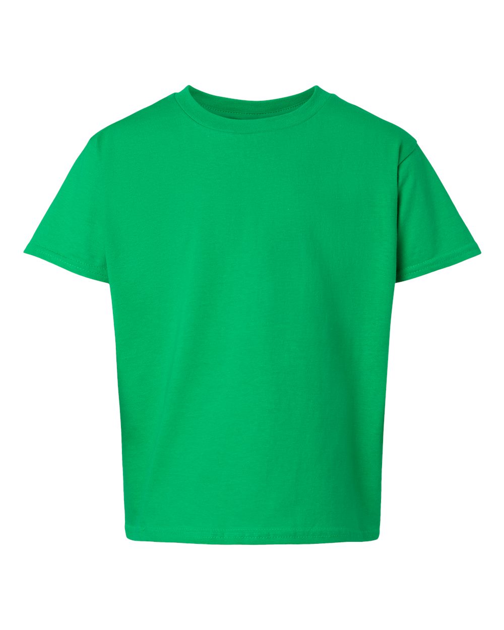 Front View of Irish Green Light Cotton Youth T-Shirt - 3000B