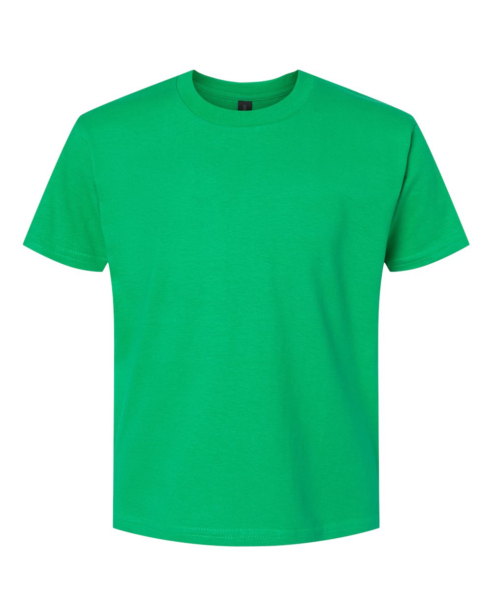Front View of Irish Green Softstyle® Youth Midweight T-Shirt - 65000B
