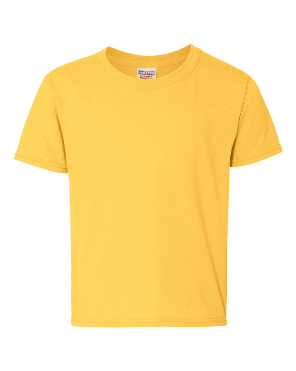 Front View of Island Yellow Dri-Power® Youth 50/50 T-Shirt - 29BR