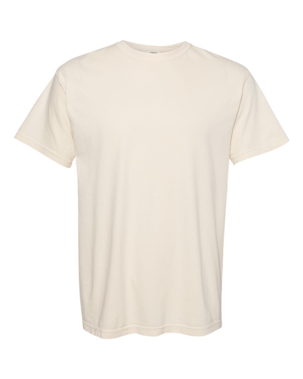 Front View of Ivory Garment-Dyed Heavyweight T-Shirt - 1717
